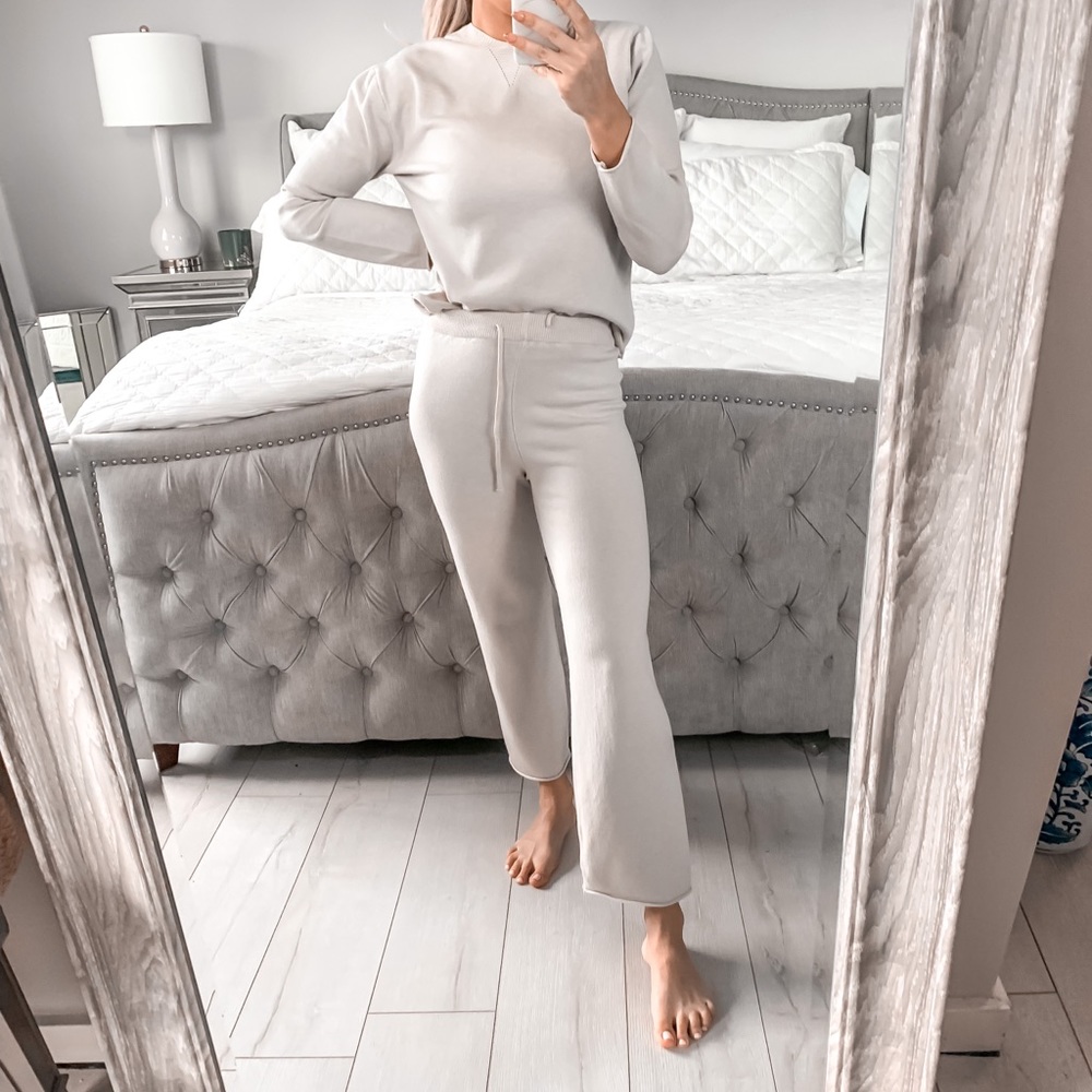 Two Piece Beige Loungewear Ultra Soft Knitted Set - Picture 4 of 11